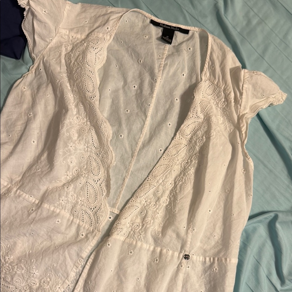 Madison Studio White Eyelet Blouse